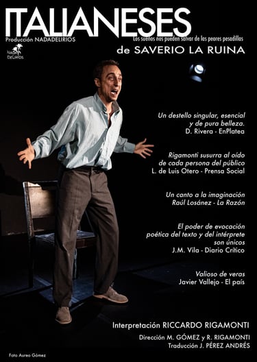 Cartel Italianeses- Monologo de teatro con Riccardo Rigamonti