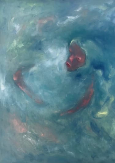 Modern figurative oil painting titled Limerence by Lina Mikuzyte