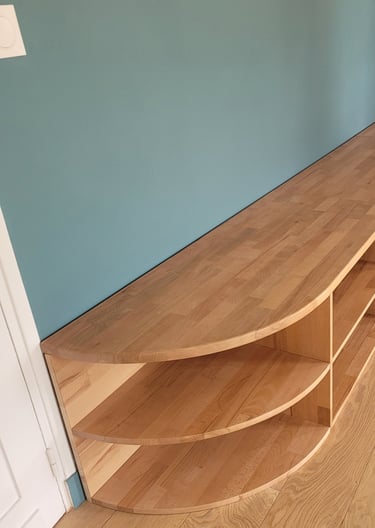 meuble tv sur mesure en hêtre massif