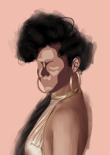 Abstraktes Portrait digitale Kunst