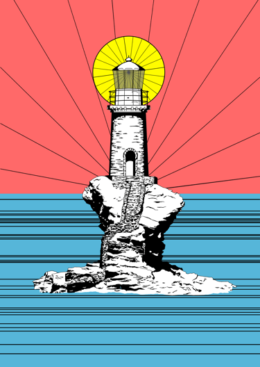 Abstrakte Darstellung eines Leuchtturms