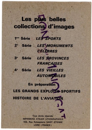 Team France Rare Vintage Olympic Basketball card chromos cartes