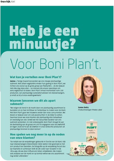 artikel uit personeelsmagazine Colruyt Group