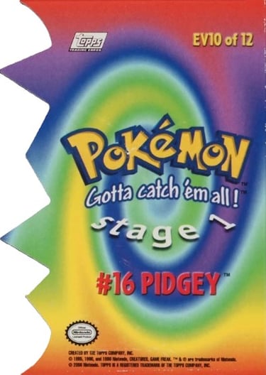 Die Cut EV10 of 12 Pidget Topps Pokémon series 2 US back