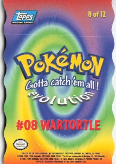 E8 of E12 Wartortle Die Cut Embossed Topps Pokémon The FIrst Movie back