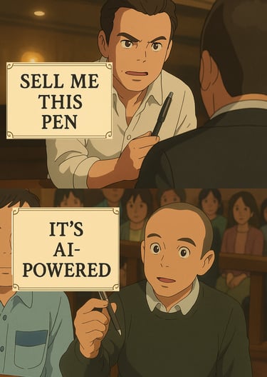 'Sell me this pen / It’s AI-powered' meme