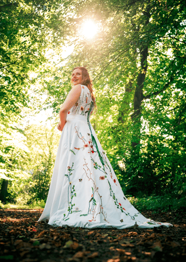 Robe mariée fleurie sur mesure Marines Gisors Cergy