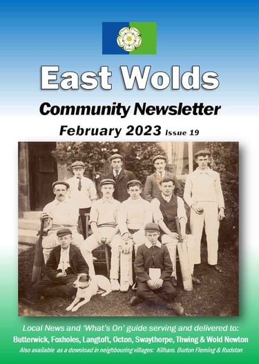 Cover shot of the February 2023 issue of the East Wolds Community Newsletter