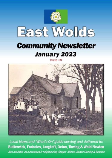 Cover shot of the January 2023 issue of the East Wolds Community Newsletter