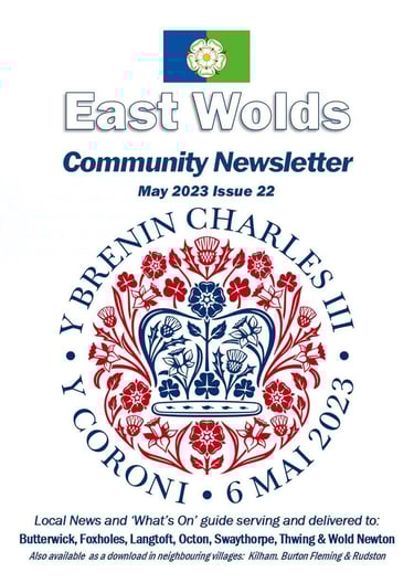Cover shot of the May 2023 issue of the East Wolds Community Newsletter