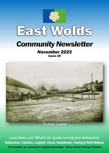 Cover shot of the November 2023 issue of the East Wolds Community Newsletter