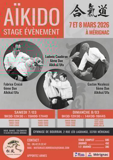 stage d'Aïkido Mérignac Matsukazé