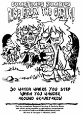 Zombie Coloring Book Sample Page 1 Download link