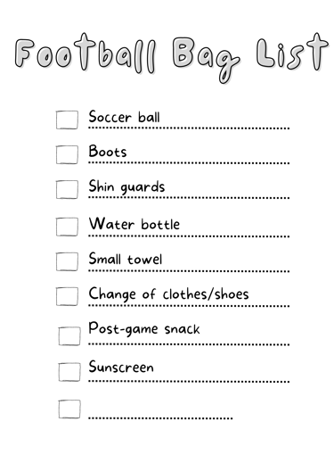 football bag list