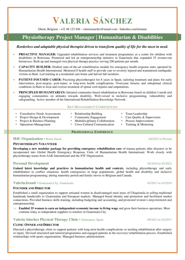 CV sample for a UN applicant, mid-career - page 1