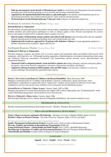 CV sample for a UN applicant, mid-career - page 2