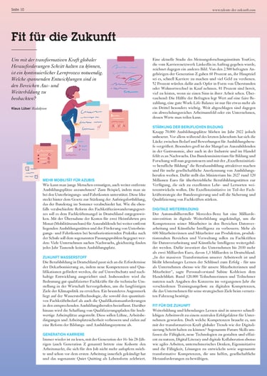 magazine article page of a person climbing on notes with tasks and reminders