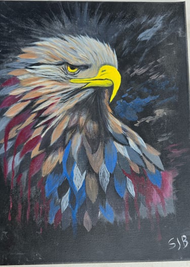a painting of a bald eagle