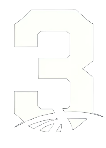 a white and black number thirteen on a black background