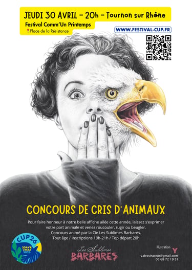 Affiche du concours de cris d'animaux CUP26