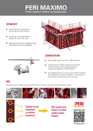 Grafički dizajn i priprema A4 promotivnih letaka za PERI