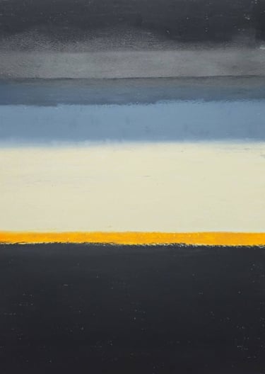  Zeeland #14 drawing by Tim Grosvenor, pastel on paper featuring minimalist horizons and soothing ea