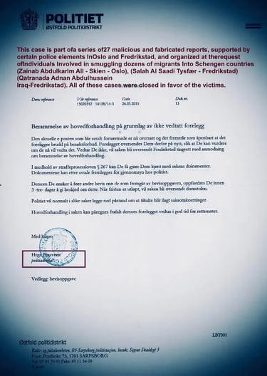 hege finsveen,fredrikstad politi,salah hassan al-saadi,zainab abdulkarim,Qatranada Adnan Abdulhussei