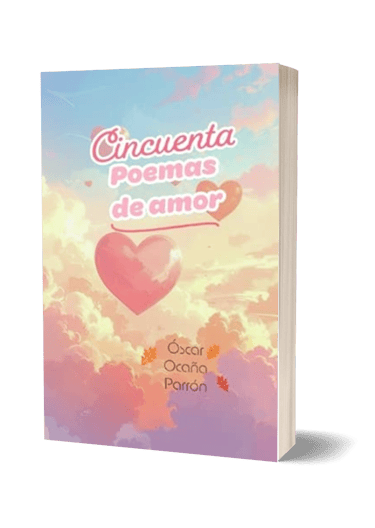 Portada en 3D del libro de poemas de amor 'Cincuenta poemas de amor' de Óscar Ocaña Parrón