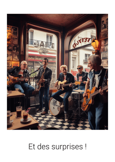 a group of people playing guitar and singing in a restaurant