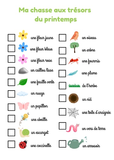chasses aux trésors du printemps