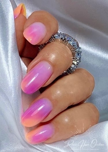 dégradé 3 couleurs nail art gel