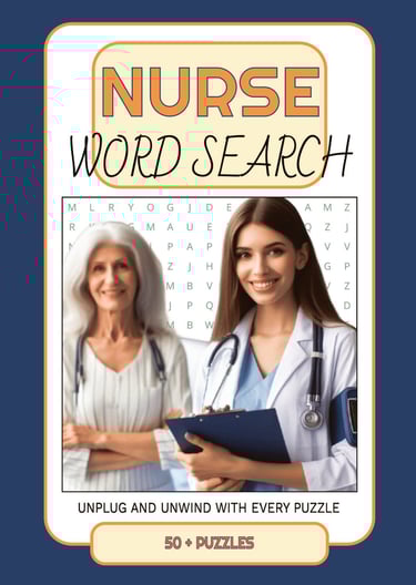 puzzle book Nurse Word Search book by Debas Direct with coffee and puzzle pages