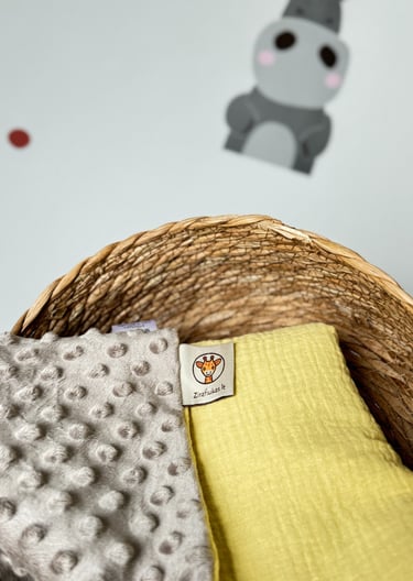 rudas su geltonu pledukas