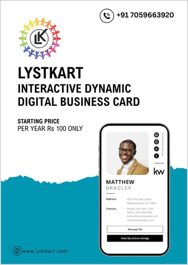 Lystkart : Interactive Dynamic Digital Business Card