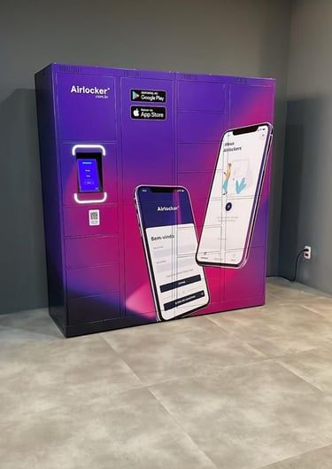 Armário airlocker azul duplo auxiliar empresa condominio locker armario inteligente entrega