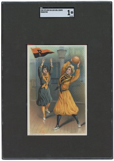 1903 Tetlow College Series Princeton Basketball Girls Rare Trade Card