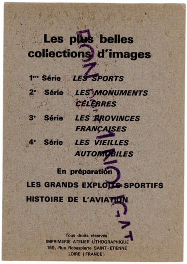 Team France Rare Vintage Olympic Basketball card chromos cartes