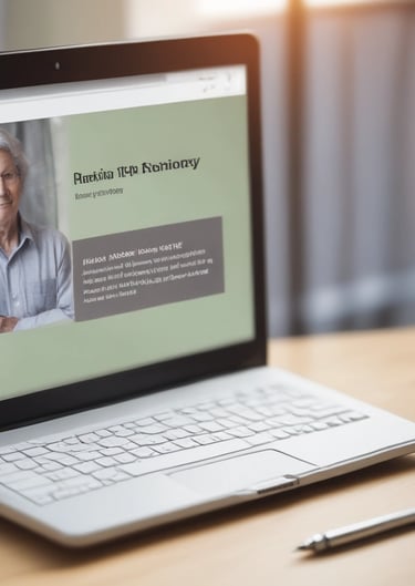A close-up of hands holding an e-book about aging and care.