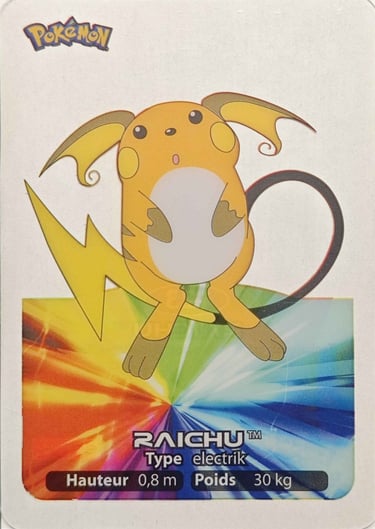 123 Raichu Lamincards Pokémon série 3