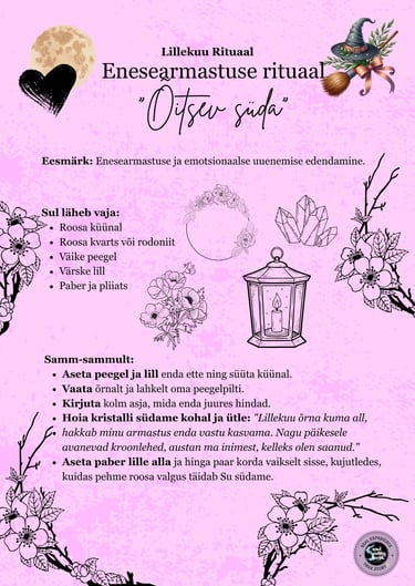 Lillekuu Enesearmastuse Rituaal Soul Sisters Tarot