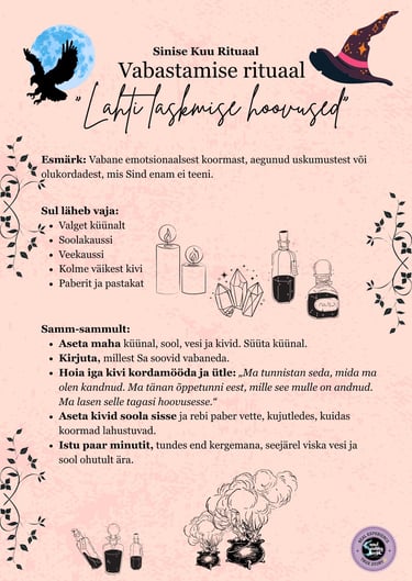 Sinise Kuu Vabastamise Rituaal Soul Sisters Tarot