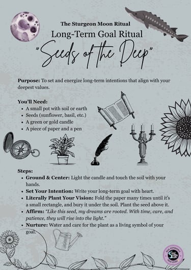 Sturgeon Moon Ritual Long term Goal Ritual Soul Sisters Tarot