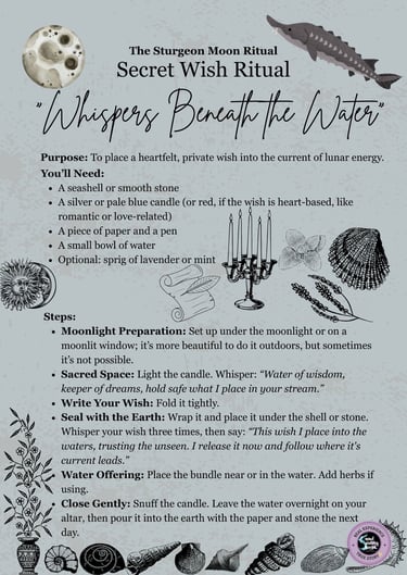 Sturgeon Moon Ritual Secret Wish Ritual Soul Sisters Tarot
