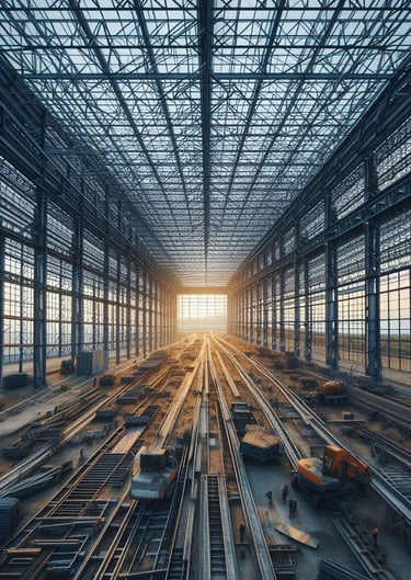 a train station with a train on the tracks