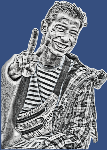 a man with a smile and a smile on his face