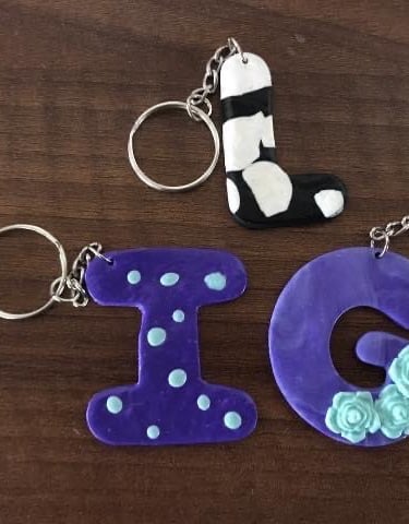 Keyrings polymer clay gifts handmade in Cornwall