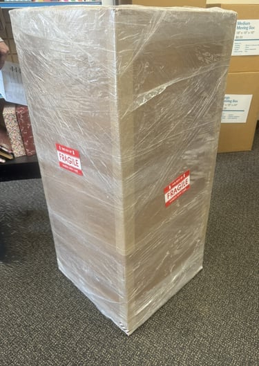 Packaged copper roll ready for shipping at delivery center