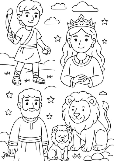 bible heroes coloring page