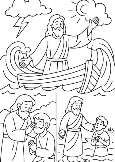 miracles of jesus coloring page
