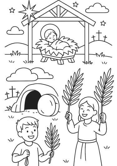bible seasons and holidays coloring page
